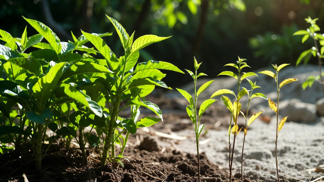 Grafika pokazująca zielone pole uprawne z roślinami i tablicą informacyjną zawierającą wskazówki, jak uniknąć strat nawozów zanim rośliny je pobiorą, w tym aplikacja o odpowiedniej porze dnia, nawadnianie, równomierne rozprowadzanie i unikanie nadmiernego nawożenia dla efektywnego i ekologicznego rolnictwa.